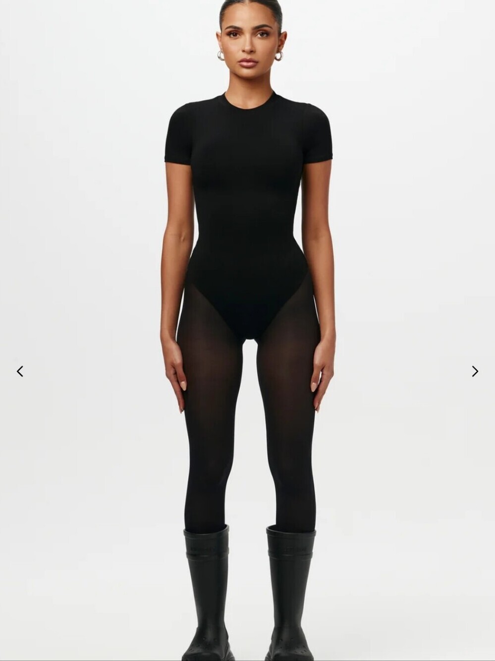 NWT Naked Wardrobe NW Lovin’ The Crew Short Sleeve Bodysuit Black Size 1X